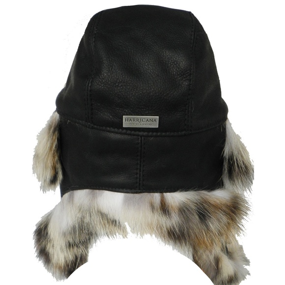 Harricana Recycled Fox Fur & Leather Aviator Hat main image 5